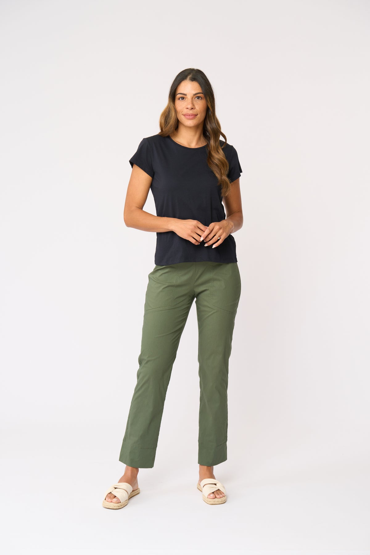 Foil Gemini Trapeze Pant in Succulent