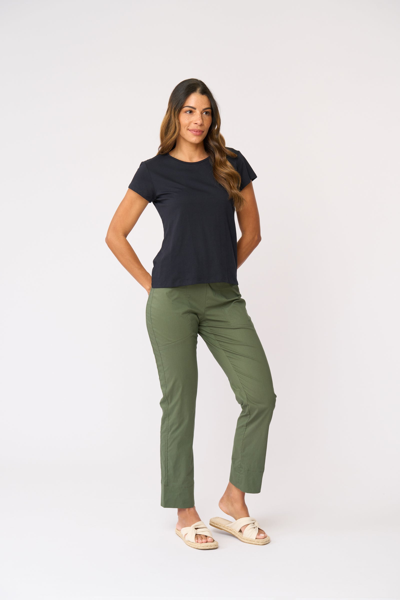 Foil Gemini Trapeze Pant in Succulent