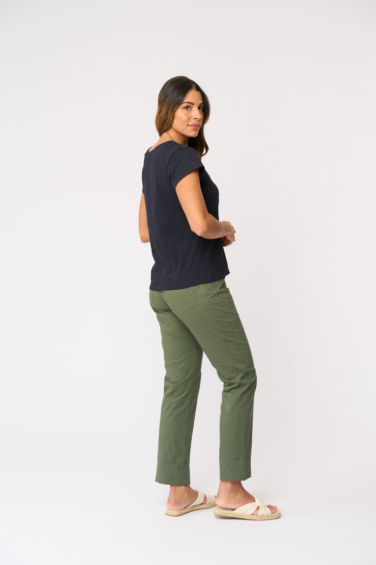 Foil Gemini Trapeze Pant in Succulent