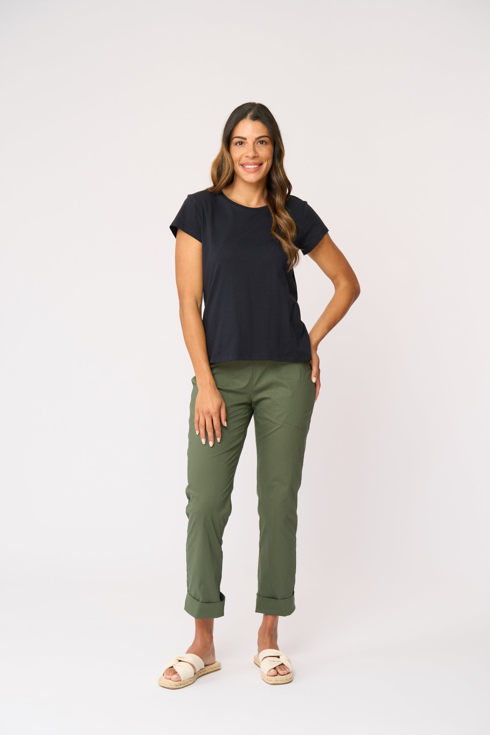 Foil Gemini Trapeze Pant in Succulent