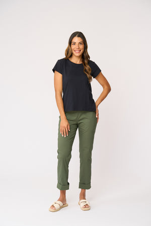 Foil Gemini Trapeze Pant in Succulent