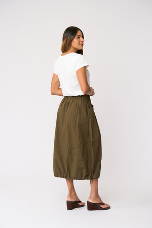 Foil Hemline Hype Skirt in Olive
