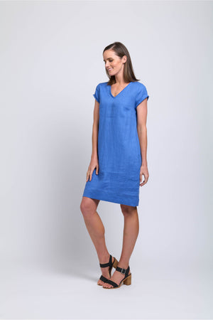 Foil Fringe Festival Dress in Bold Blue