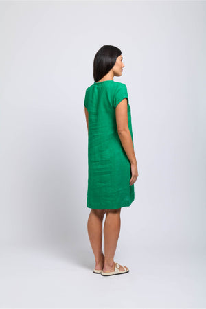 Foil Fringe Festival Dress in Kelly Green