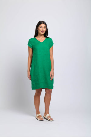 Foil Fringe Festival Dress in Kelly Green