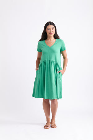 Foil New Girl Dress in Kelly Green