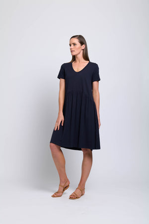 Foil New Girl Dress in True Navy