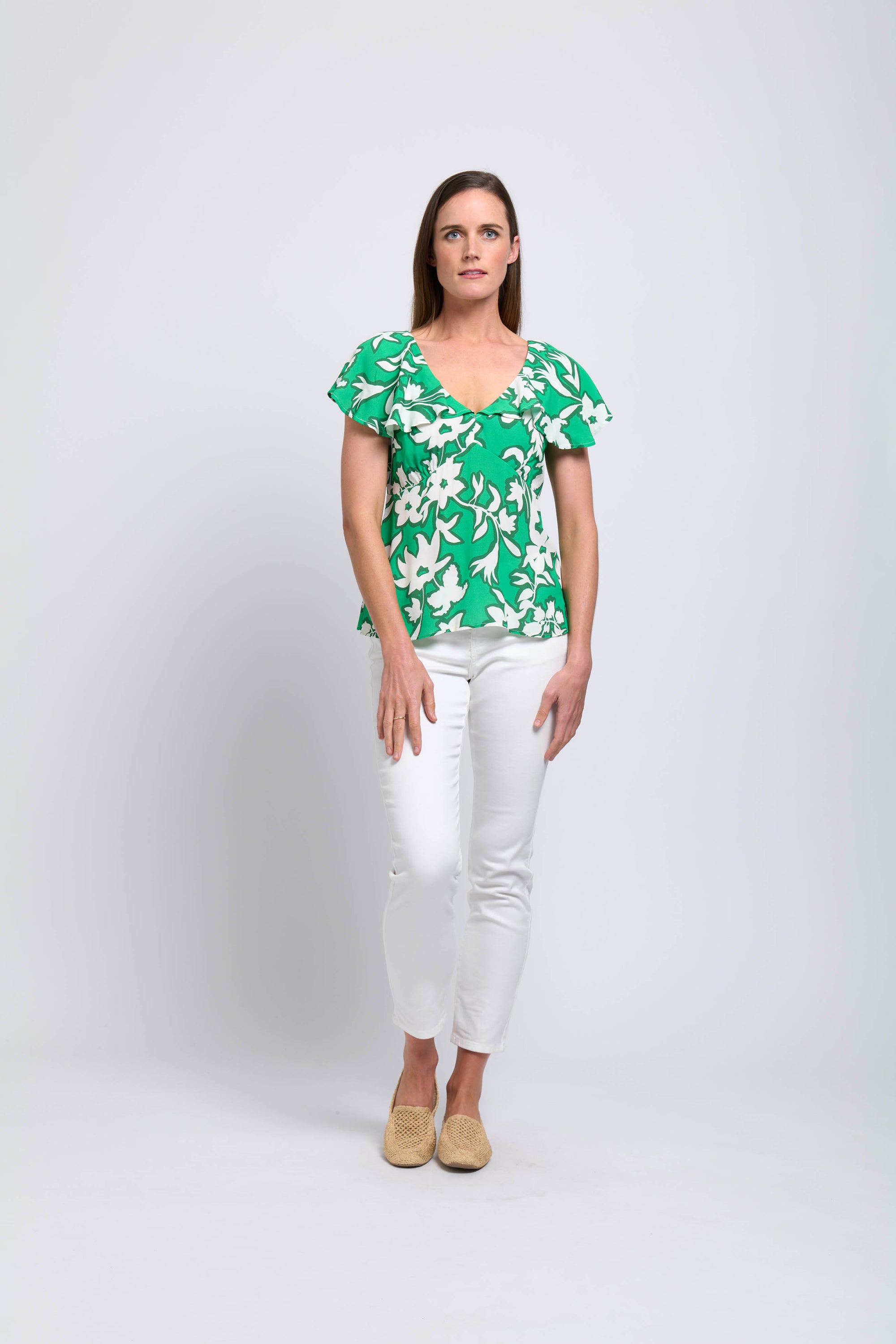 Foil Cocktail Hour Top in Gardenia