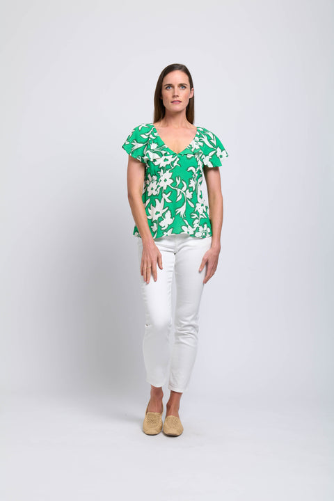 Foil Cocktail Hour Top in Gardenia