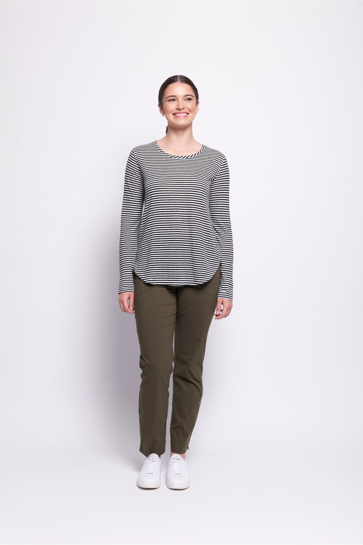 Foil Long Slim Trapeze Pant in Hunter