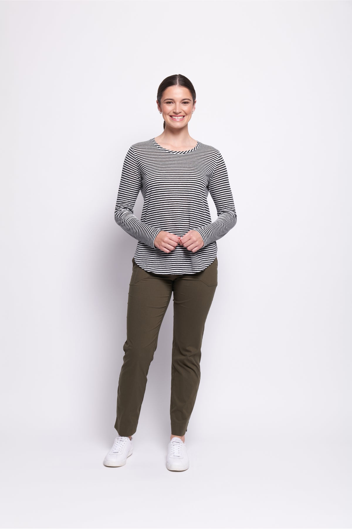 Foil Long Slim Trapeze Pant in Hunter