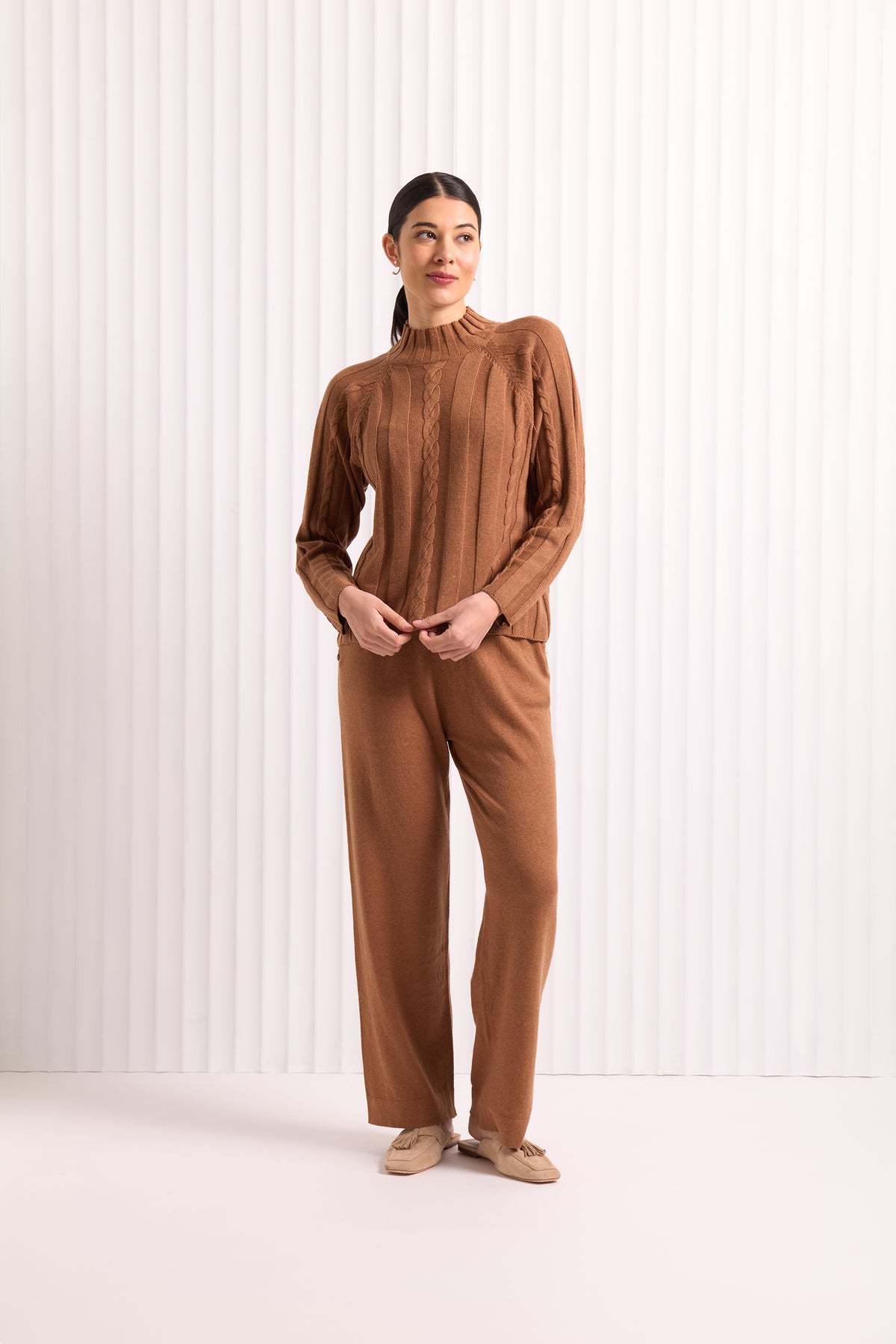 Foil Goddess Pant in Caramel