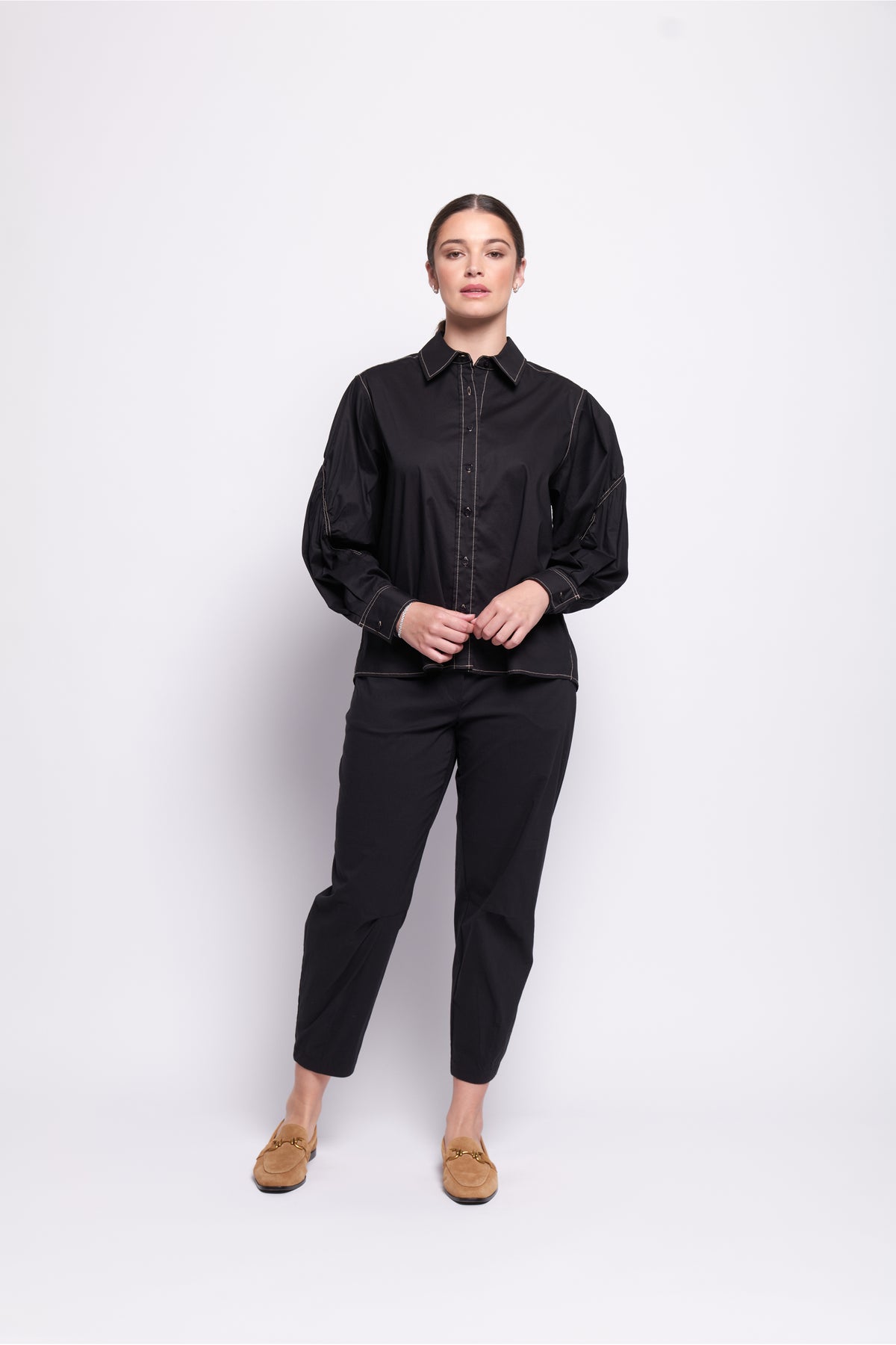 Foil Just Yoking Pant in Black