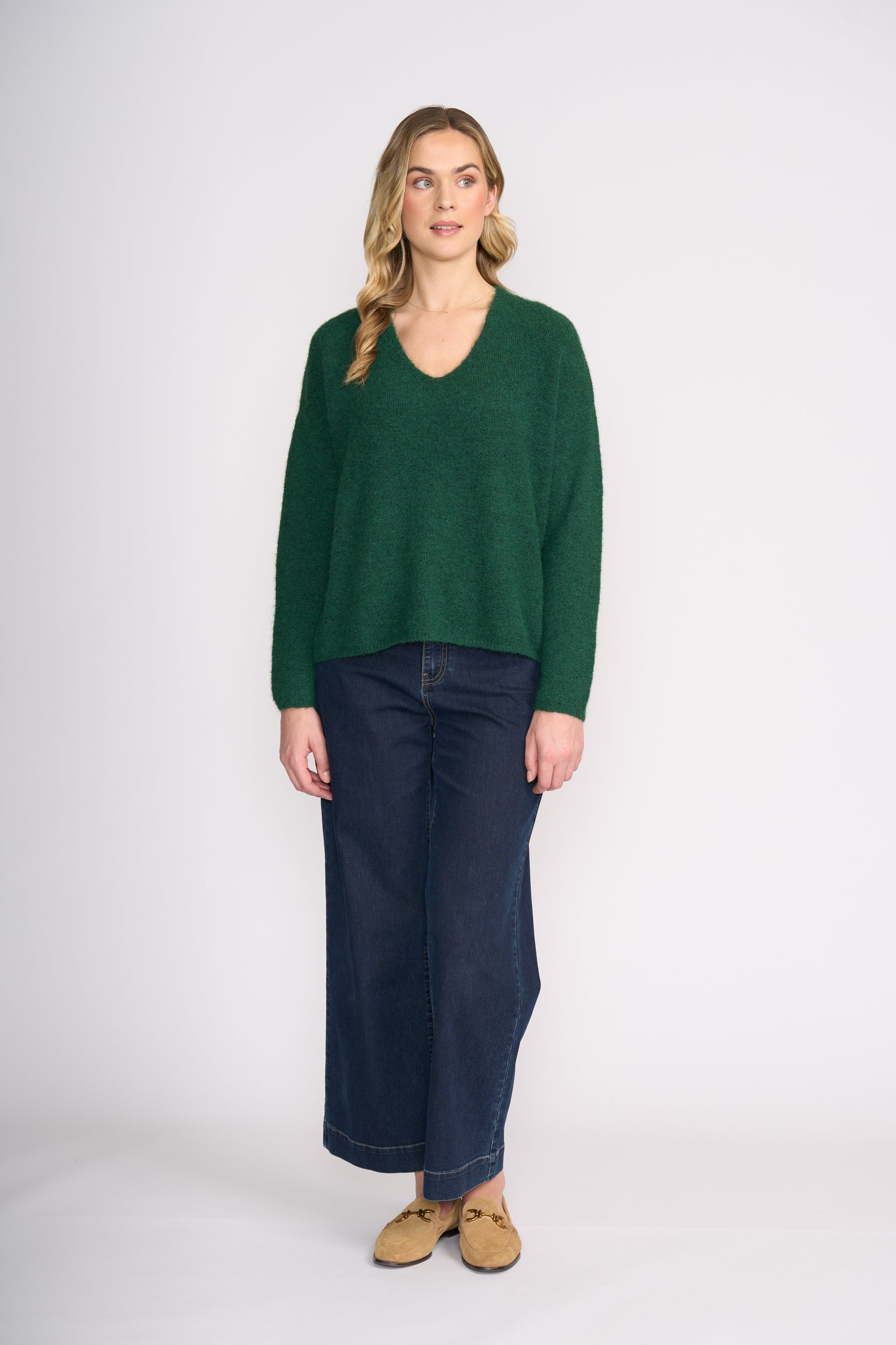 Foil Sweater Half Sweater in Deep Forest