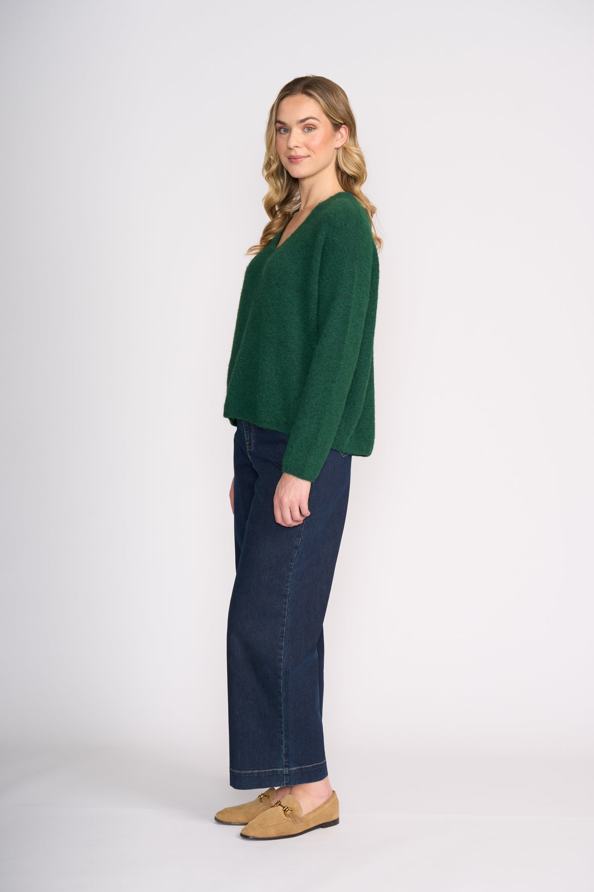 Foil Sweater Half Sweater in Deep Forest