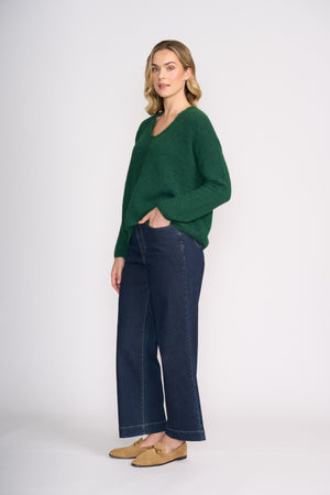 Foil Sweater Half Sweater in Deep Forest