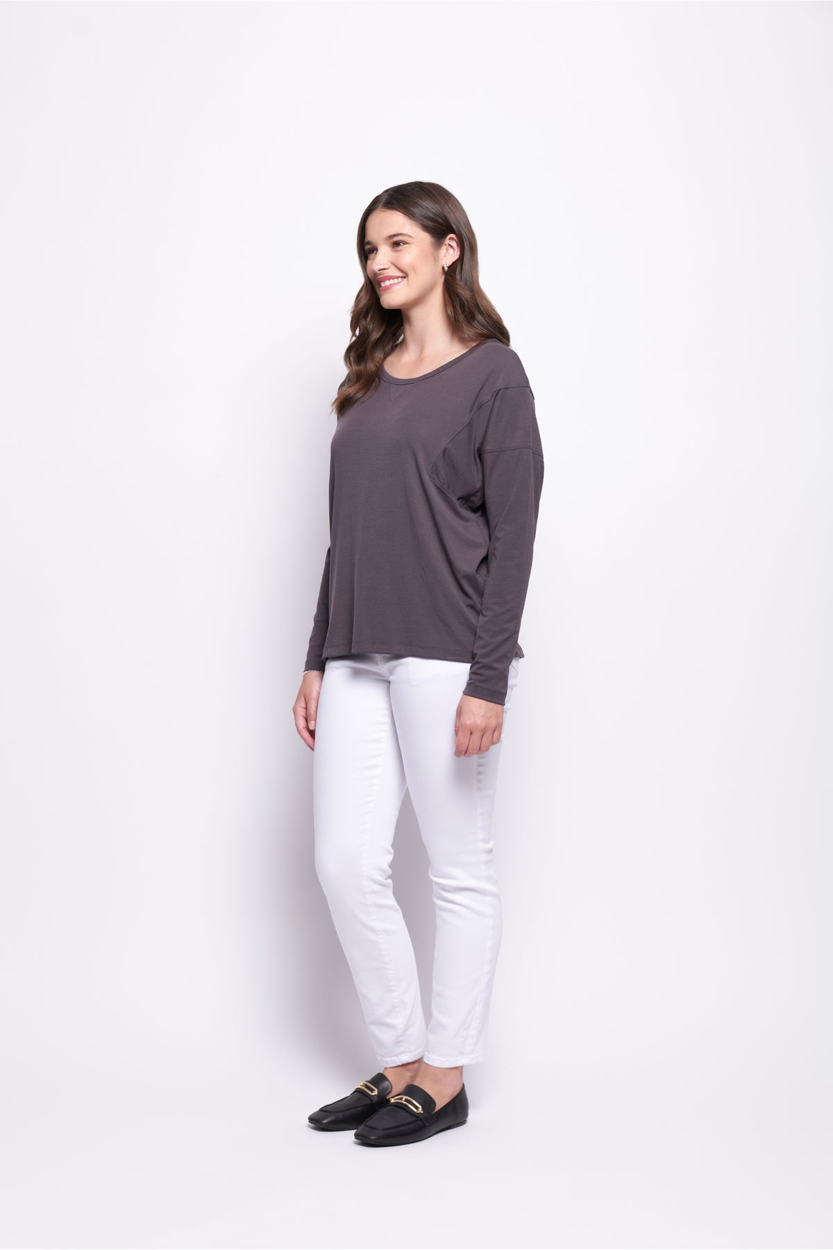 Foil Just Wing It Top in Slate