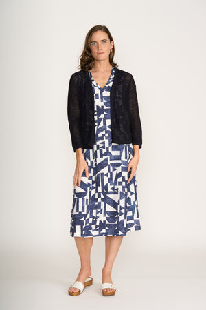 Foil Cover Story Cardi in True Navy