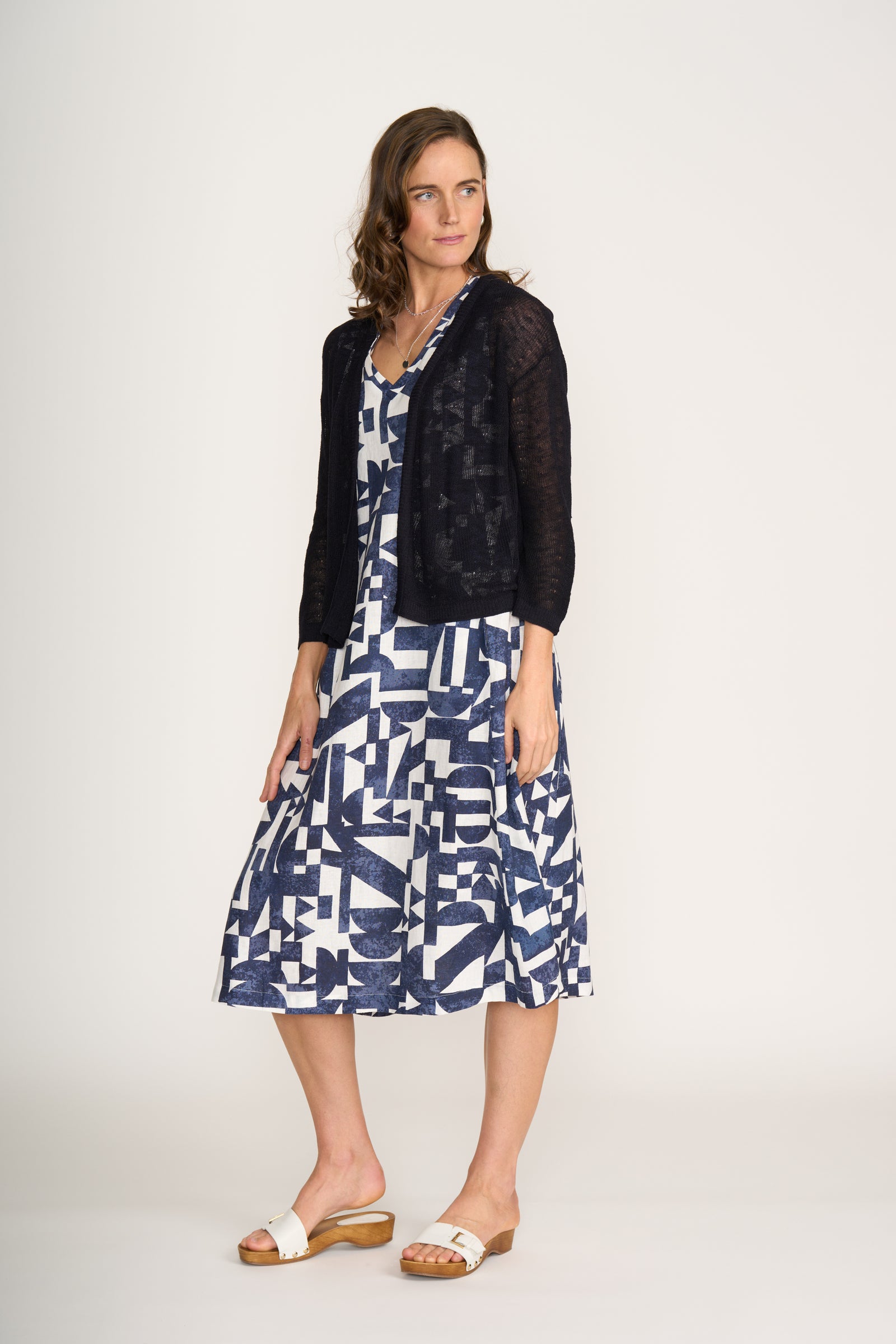 Foil Cover Story Cardi in True Navy