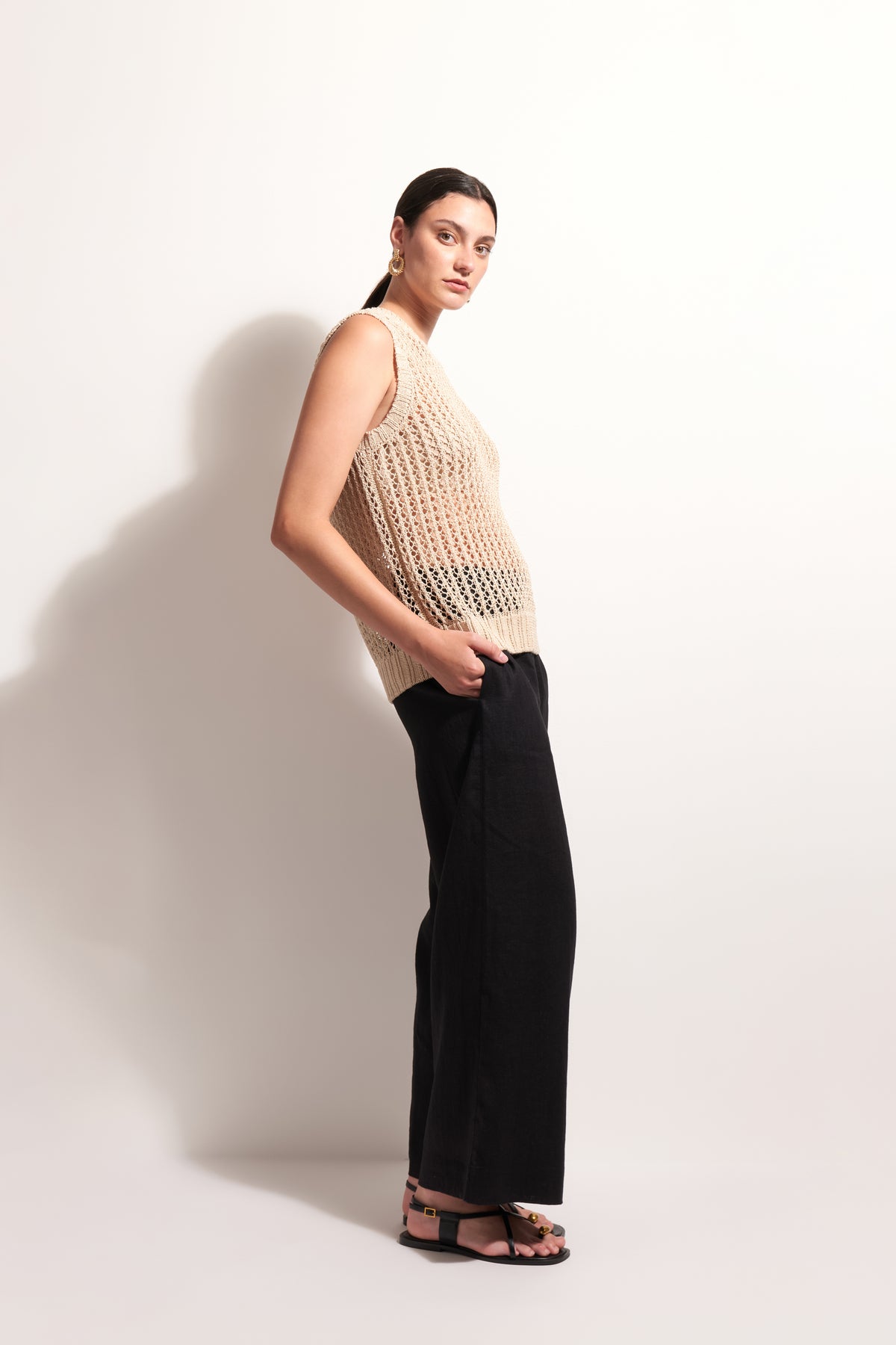 Foil Pull Together Pant in Black