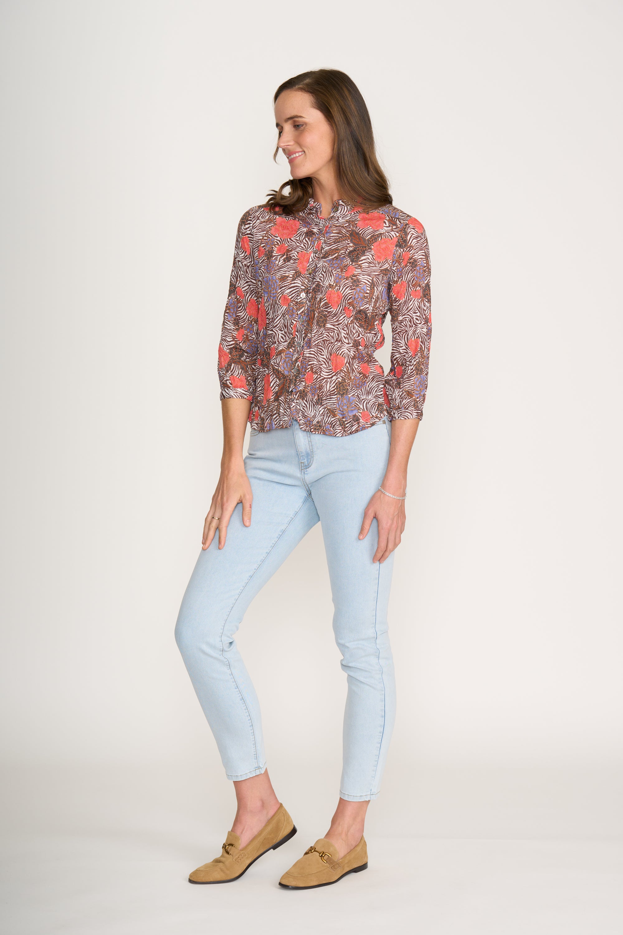 Foil Ultimate Crush 3/4 Sleeve Shirt in Java