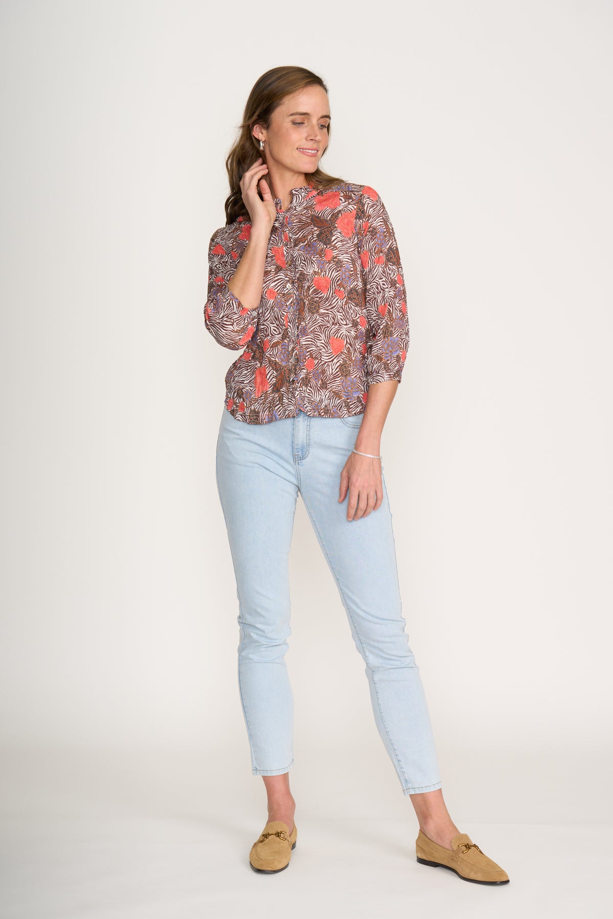 Foil Ultimate Crush 3/4 Sleeve Shirt in Java