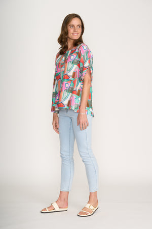 Foil Delightful Top in Colour Fusion