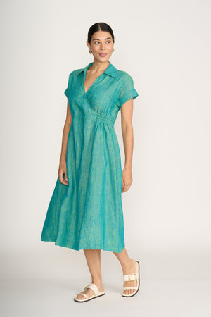 Foil Wrap Dreams Dress in Spearmint