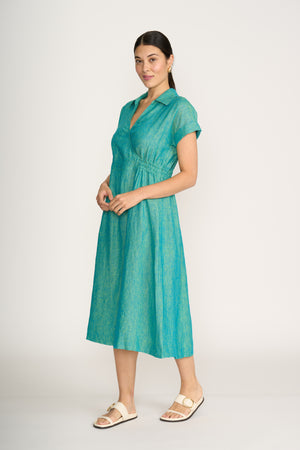 Foil Wrap Dreams Dress in Spearmint