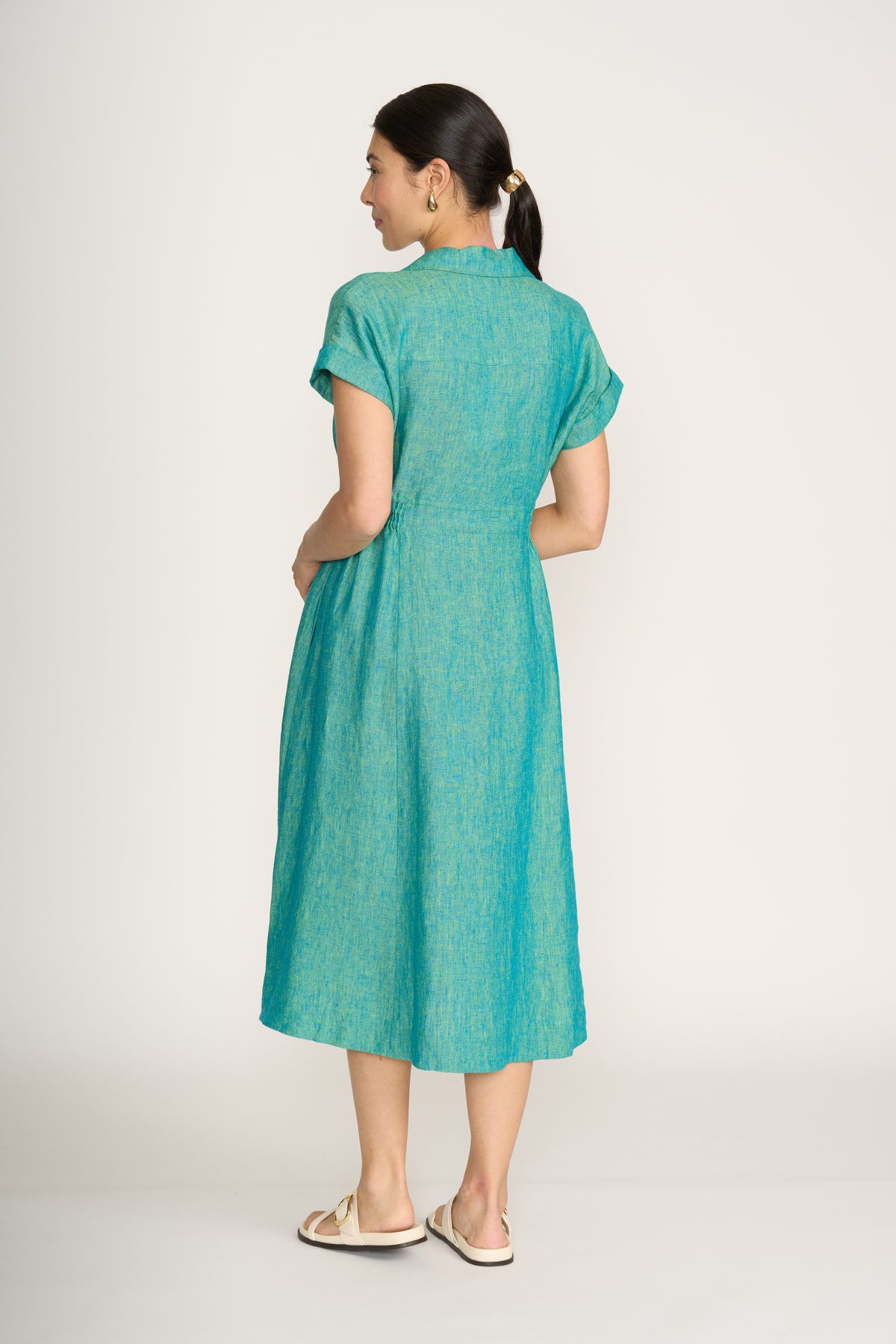 Foil Wrap Dreams Dress in Spearmint