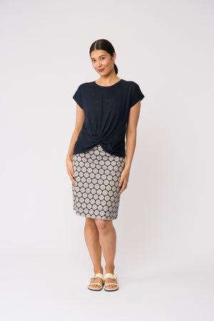 Foil Do The Twist Top in True Navy