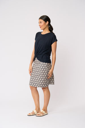Foil Do The Twist Top in True Navy