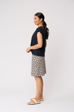 Foil Do The Twist Top in True Navy