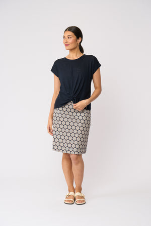 Foil Do The Twist Top in True Navy