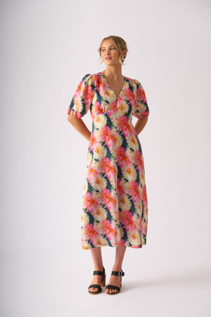 Foil Empire-Ly Yours Dress in Flower Burst