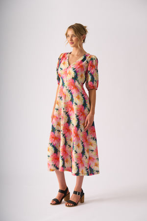 Foil Empire-Ly Yours Dress in Flower Burst