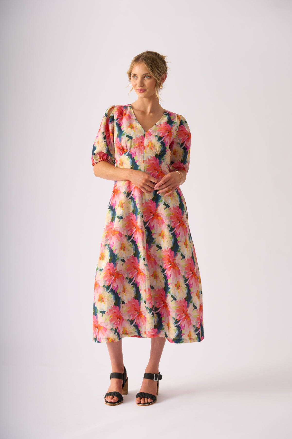 Foil Empire-Ly Yours Dress in Flower Burst