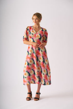 Foil Empire-Ly Yours Dress in Flower Burst