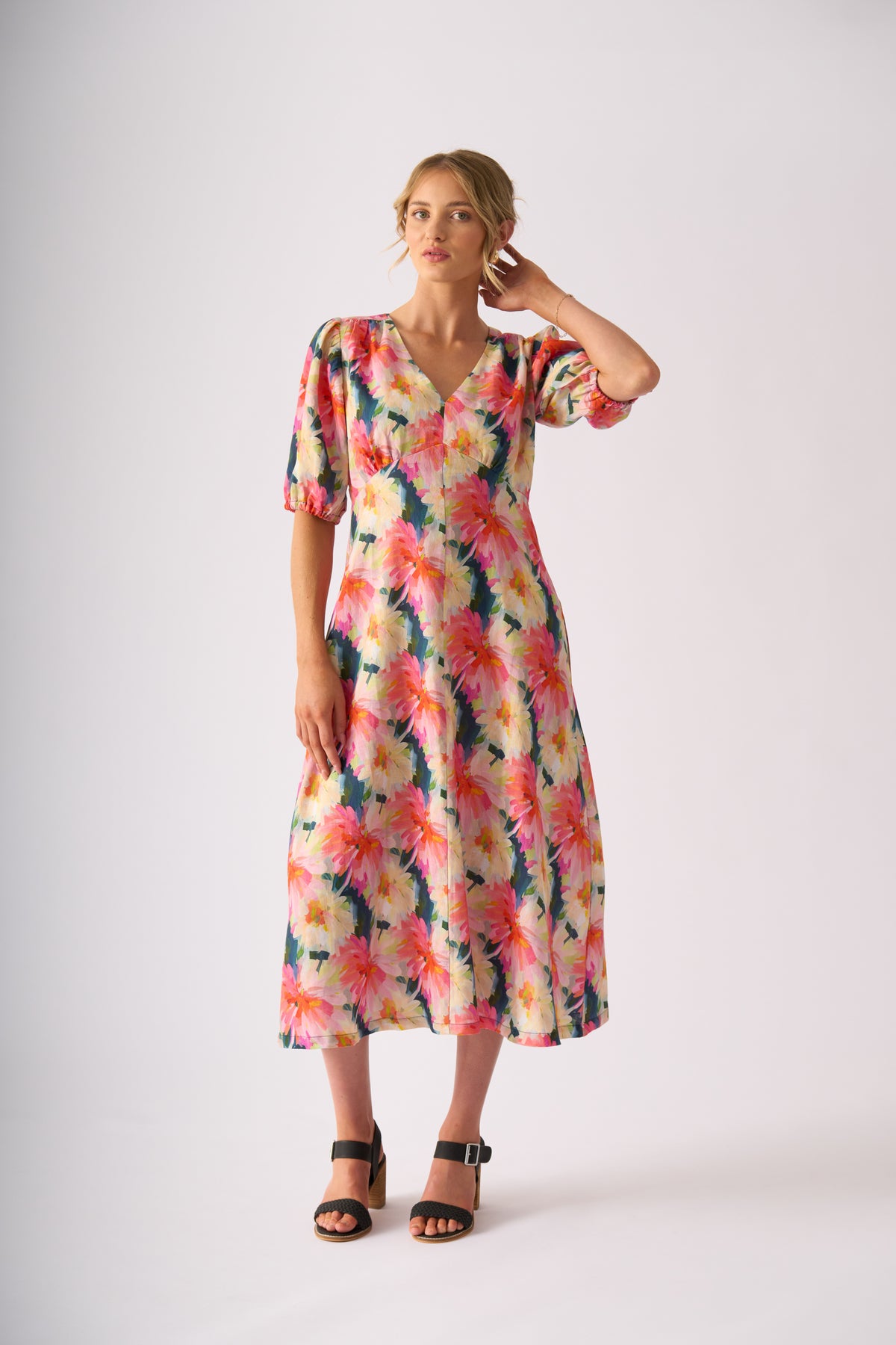 Foil Empire-Ly Yours Dress in Flower Burst