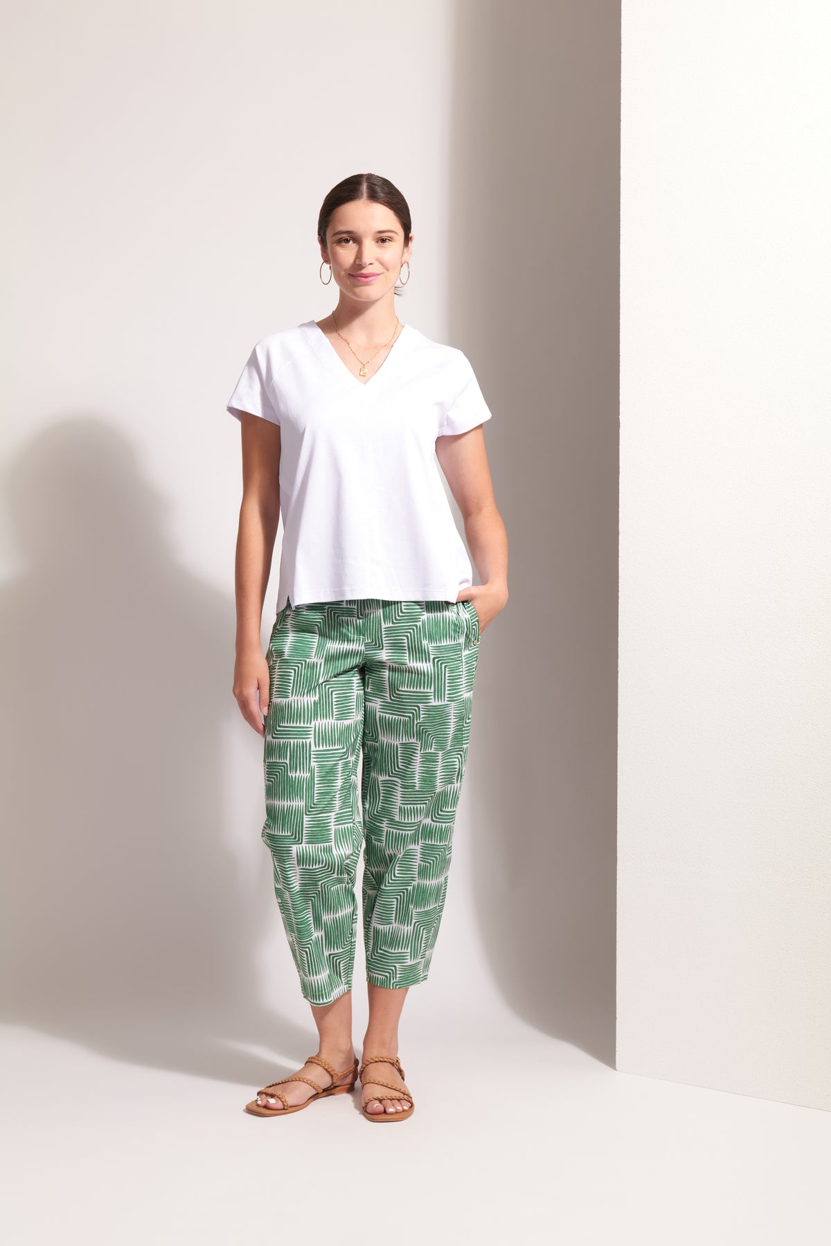 Foil Under Control Top in White