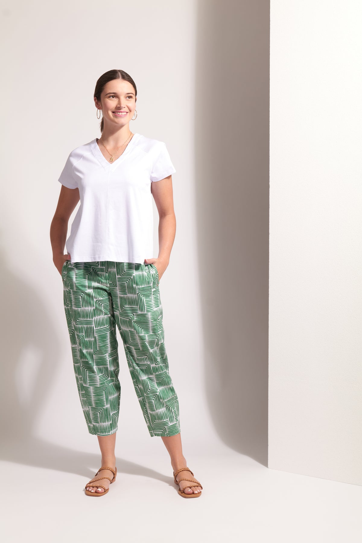 Foil Under Control Top in White