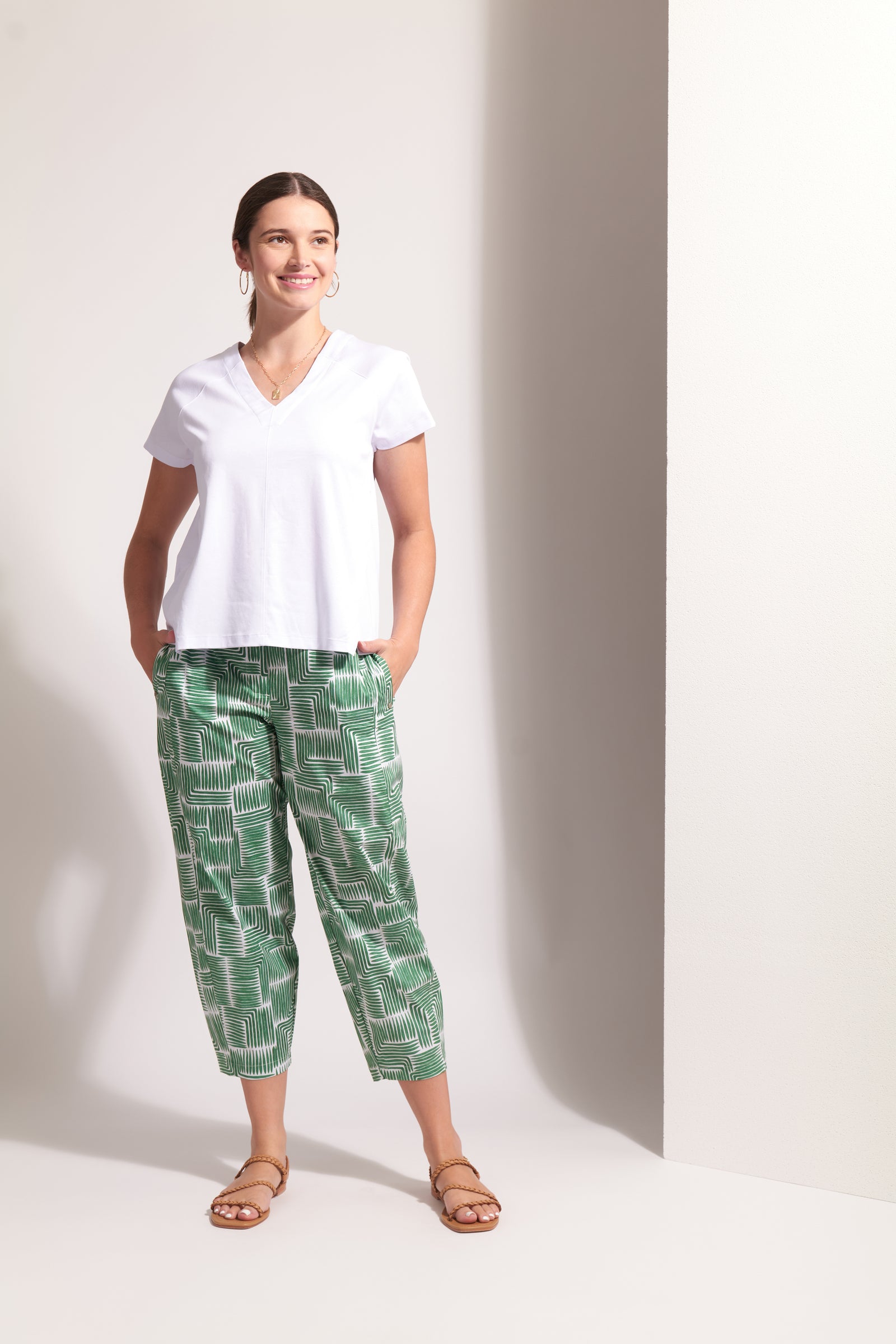 Foil Under Control Top in White