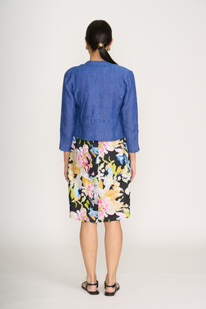 Foil Gather Together Jacket in Capri