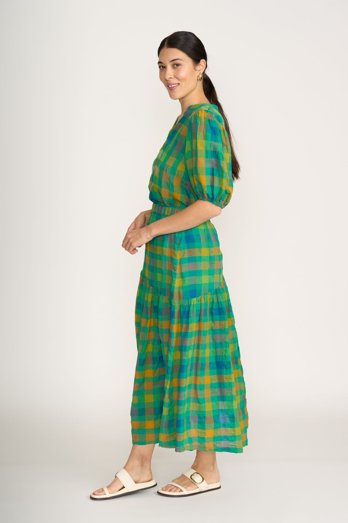 Foil Checkmate Top in Green Check