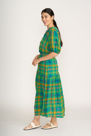 Foil Checkmate Top in Green Check