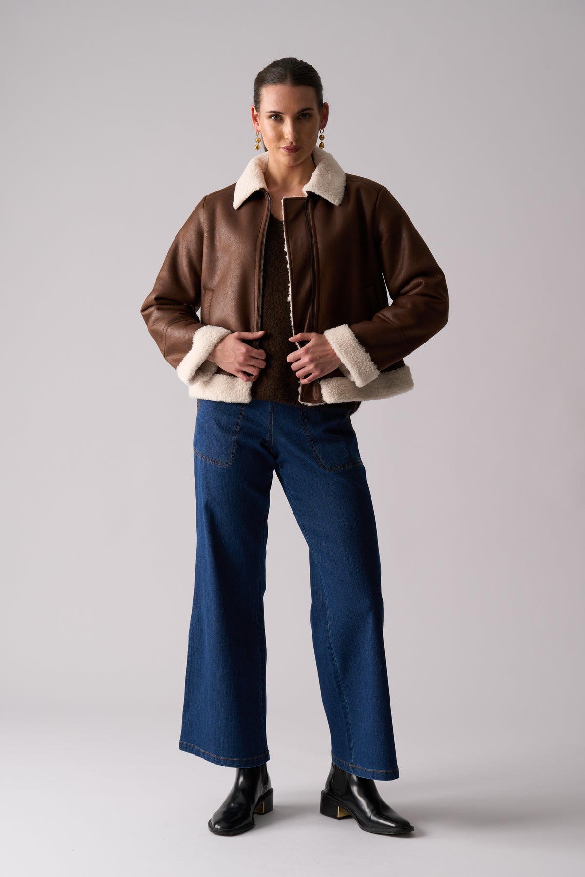 Foil Sweater Half Sweater in Ground Coffee