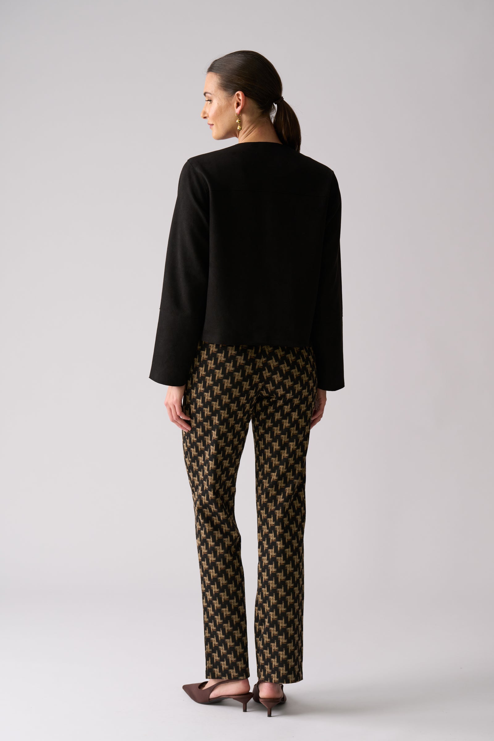 Foil Looking Suede Jacket in Black