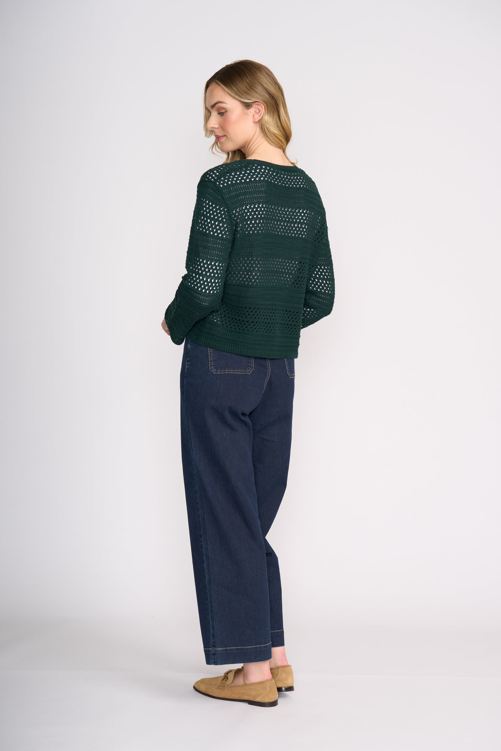 Foil Pulling Strings Sweater in Ivy Green