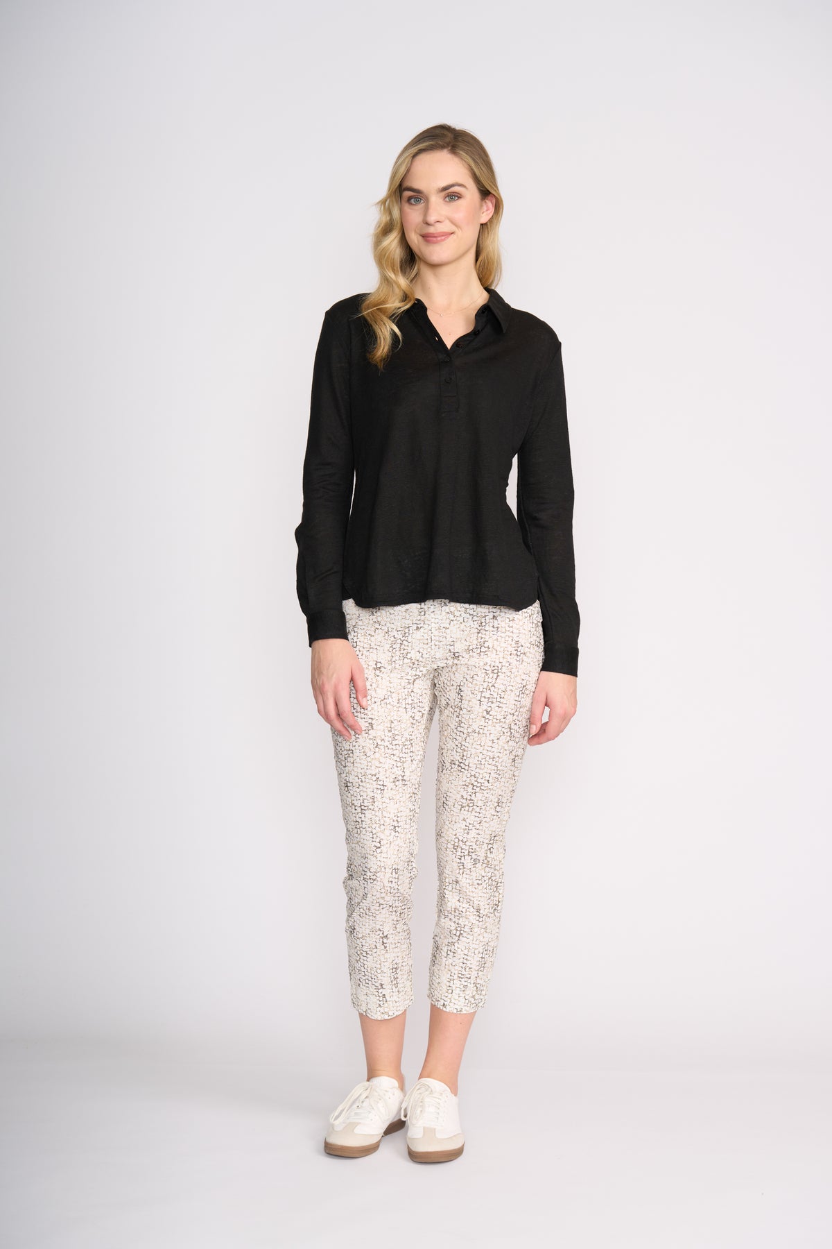 Foil Fuss Free Taper Trapeze Capri Pant in Reptile Print