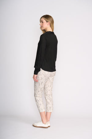 Foil Fuss Free Taper Trapeze Capri Pant in Reptile Print